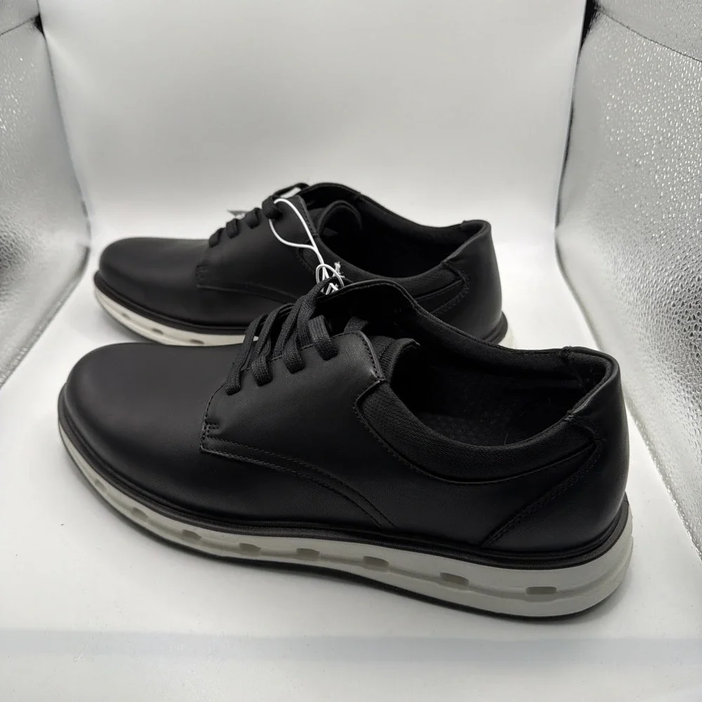 Land's End Men's Sport Oxford Comfort Shoes  Black /White 9 New
